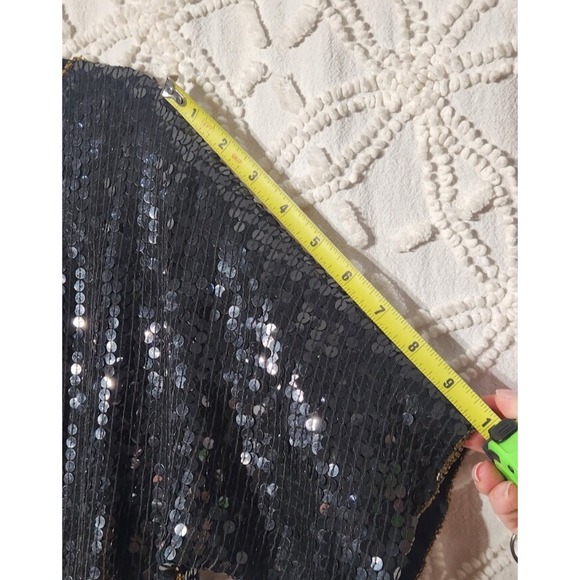 Vintage Scala Womens‎ All Over Sequin Silk Top Size Small Black Colorblock Retro - Picture 9 of 10